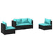 Set mobilier de grădină cu perne, 4 piese, negru, poliratan - WALTI WALTI