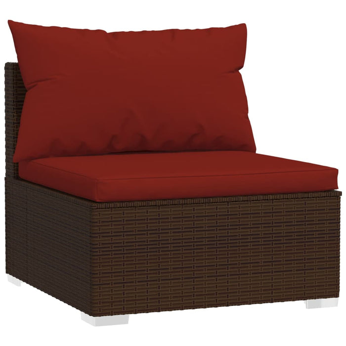 Set mobilier de grădină cu perne, 4 piese, maro, poliratan - WALTI WALTI