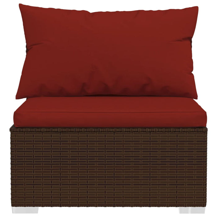 Set mobilier de grădină cu perne, 4 piese, maro, poliratan - WALTI WALTI