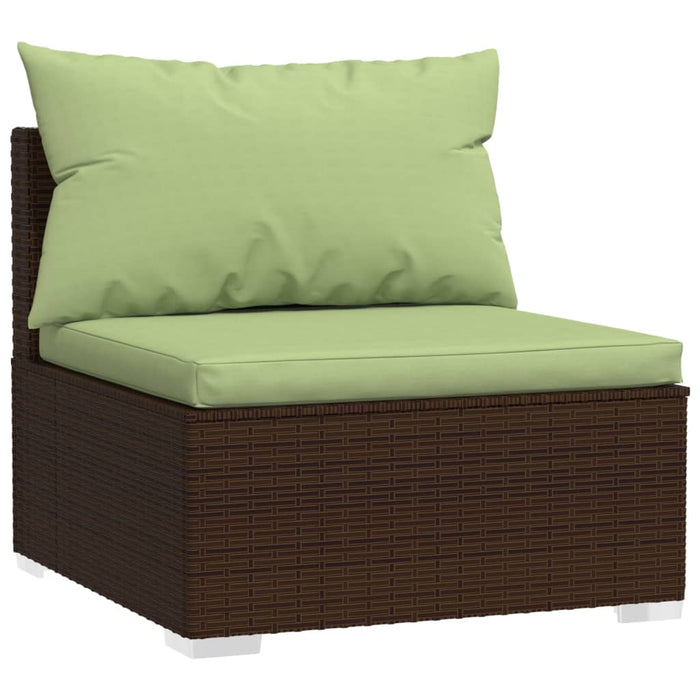 Set mobilier de grădină cu perne, 5 piese, maro, poliratan WALTI