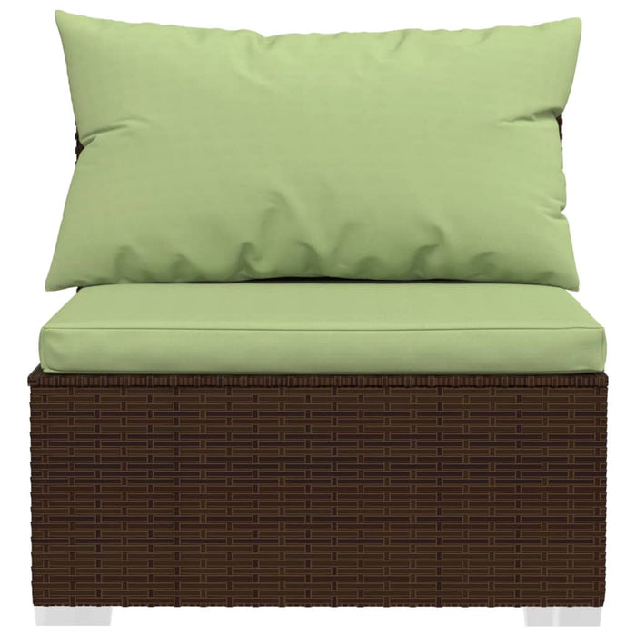 Set mobilier de grădină cu perne, 5 piese, maro, poliratan WALTI