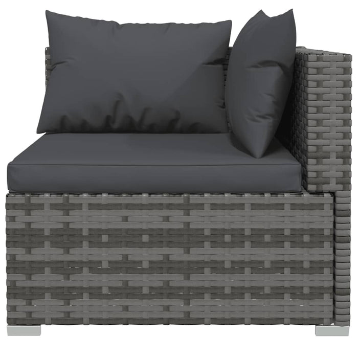 Set mobilier de grădină cu perne, 9 piese, gri, poliratan WALTI