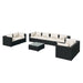 Set mobilier de grădină cu perne, 9 piese, negru, poliratan - WALTI WALTI