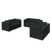 Set mobilier de grădină cu perne, 6 piese, negru, poliratan - WALTI WALTI