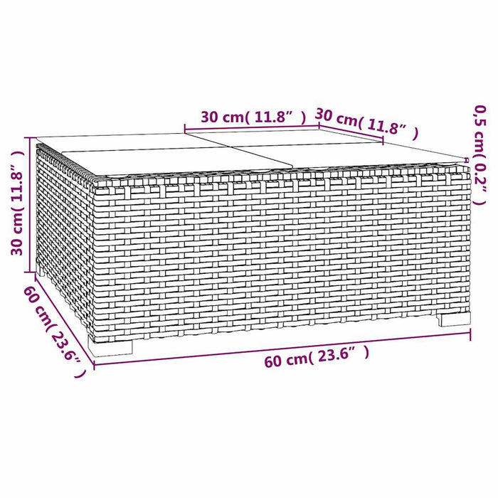 Set mobilier de grădină cu perne, 7 piese, maro, poliratan WALTI