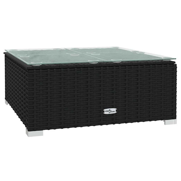 Set mobilier de grădină cu perne, 8 piese, negru, poliratan WALTI