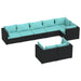 Set mobilier de grădină cu perne, 8 piese, negru, poliratan - WALTI WALTI