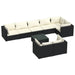 Set mobilier de grădină cu perne, 9 piese, negru, poliratan - WALTI WALTI