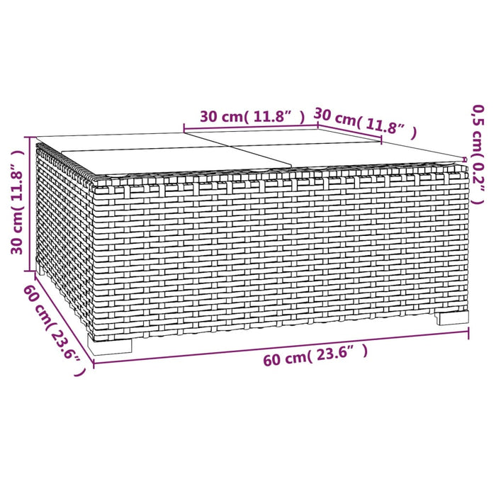 Set mobilier de grădină cu perne, 12 piese, maro, poliratan WALTI