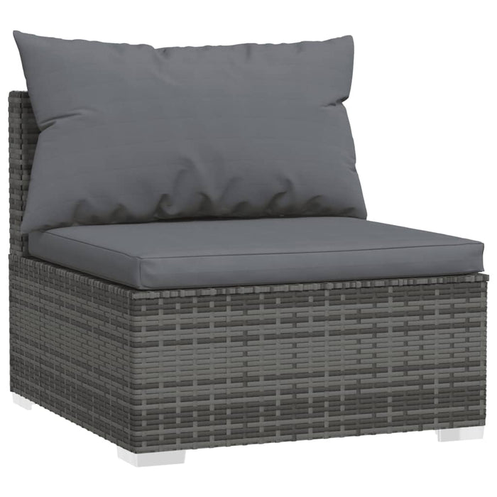 Set mobilier de grădină cu perne, 8 piese, gri, poliratan WALTI
