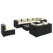 Set mobilier de grădină cu perne, 9 piese, negru, poliratan - WALTI WALTI