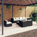 Set mobilier de grădină cu perne, 9 piese, negru, poliratan - WALTI WALTI