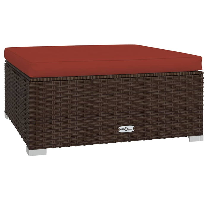 Set mobilier de grădină cu perne, 12 piese, maro, poliratan WALTI