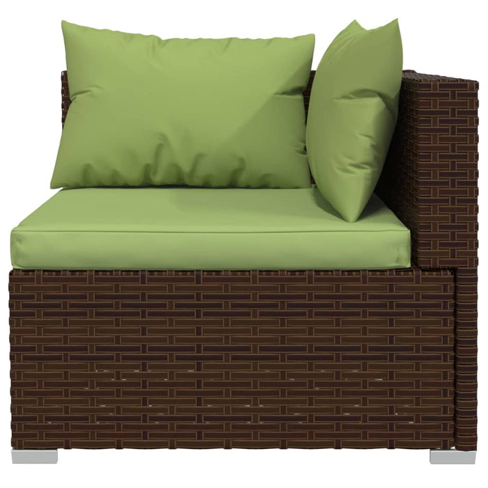 Set mobilier de grădină cu perne, 9 piese, maro, poliratan WALTI