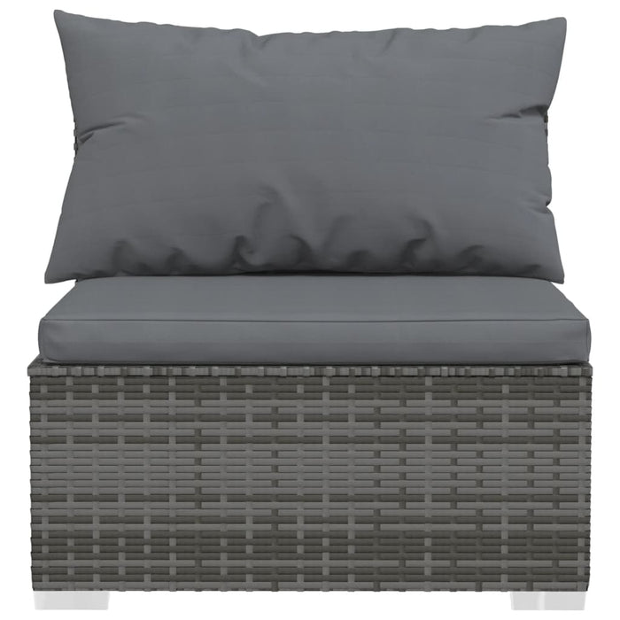 Set mobilier de grădină cu perne, 9 piese, gri, poliratan WALTI