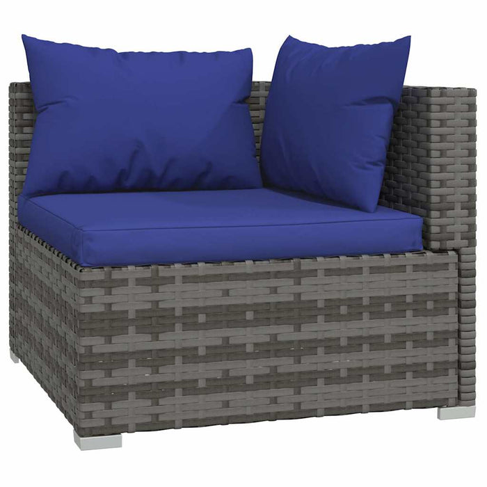 Set mobilier de grădină cu perne, 10 piese, gri, poliratan WALTI