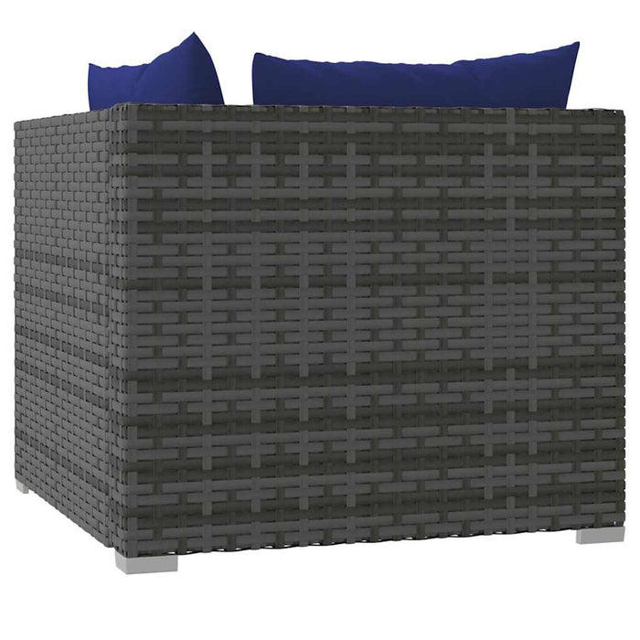 Set mobilier de grădină cu perne, 10 piese, gri, poliratan WALTI