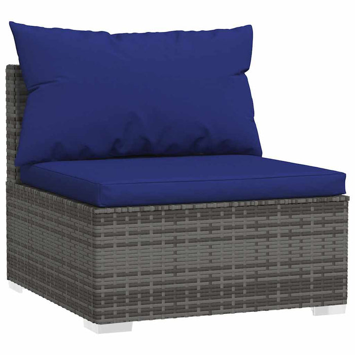 Set mobilier de grădină cu perne, 10 piese, gri, poliratan WALTI