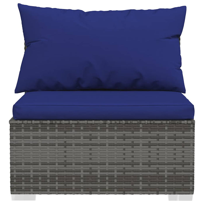 Set mobilier de grădină cu perne, 10 piese, gri, poliratan WALTI