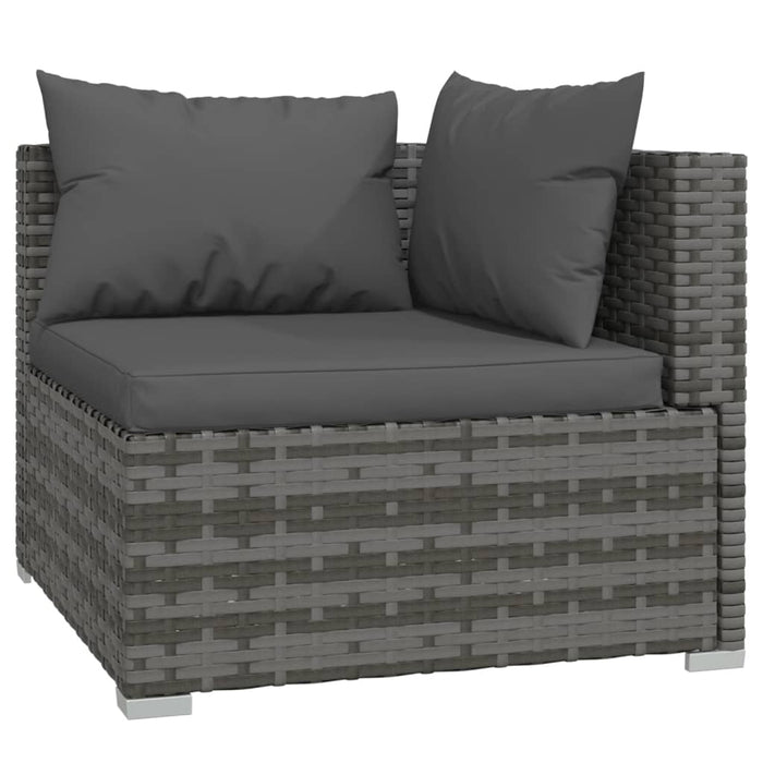 Set mobilier de grădină cu perne, 12 piese, gri, poliratan WALTI
