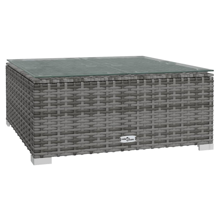 Set mobilier de grădină cu perne, 12 piese, gri, poliratan WALTI