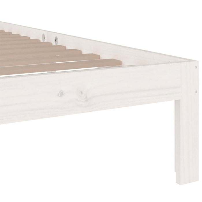 Cadru de pat mic single, alb, 75x190 cm, lemn masiv WALTI