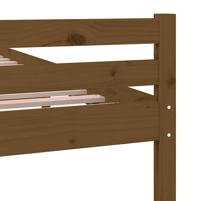 Cadru de pat mic single, maro miere, 75x190 cm, lemn masiv WALTI