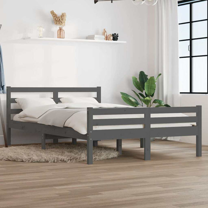 Cadru de pat, gri, 140x190 cm, lemn masiv de pin - WALTI WALTI