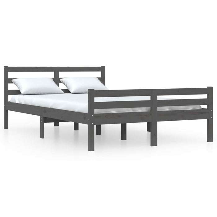 Cadru de pat King Size, gri, 150x200 cm, lemn masiv - WALTI WALTI