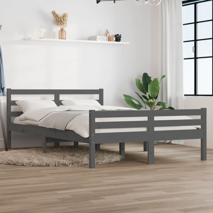 Cadru de pat King Size, gri, 150x200 cm, lemn masiv - WALTI WALTI