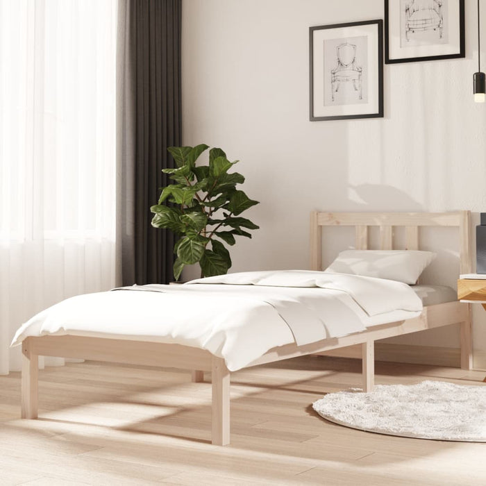 Cadru de pat mic single, 75x190 cm, lemn masiv - WALTI WALTI