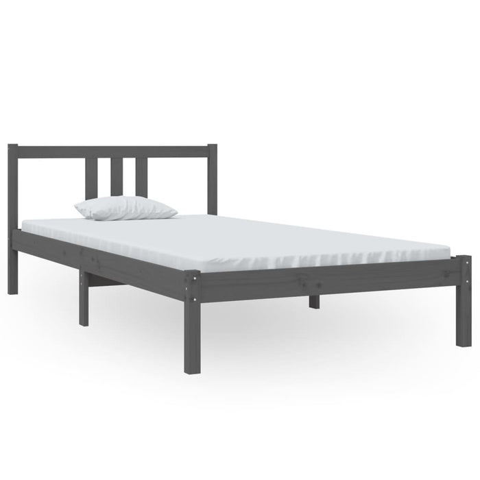Cadru de pat, gri, 100x200 cm, lemn masiv de pin WALTI