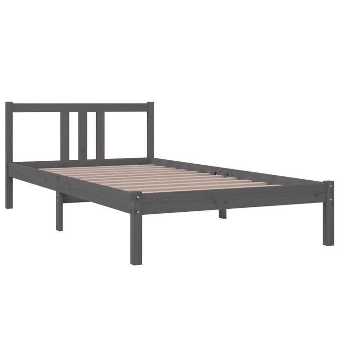 Cadru de pat, gri, 100x200 cm, lemn masiv de pin WALTI
