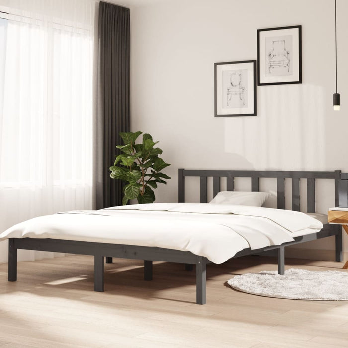 Cadru de pat, gri, 140x200 cm, lemn masiv de pin - WALTI WALTI