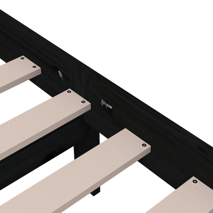 Cadru de pat King Size, negru, 150x200 cm, lemn masiv - WALTI WALTI