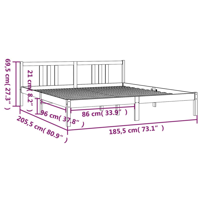 Cadru de pat Super King, 180x200 cm, lemn masiv WALTI