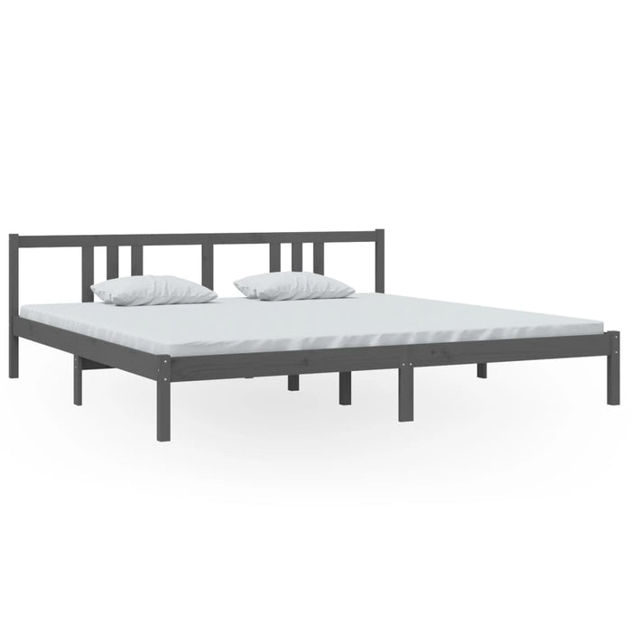 Cadru de pat, gri, 200x200 cm, lemn masiv de pin - WALTI WALTI
