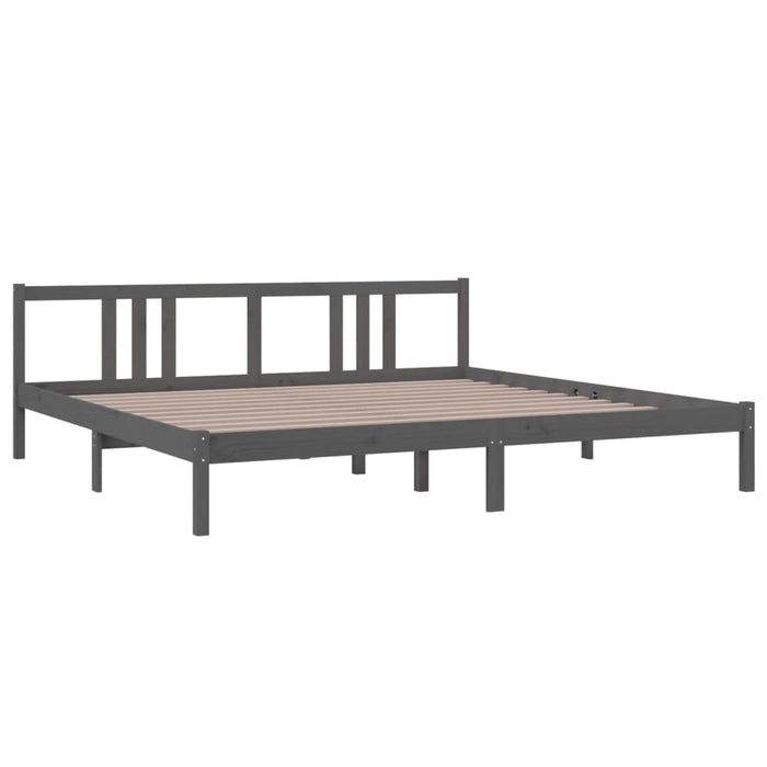 Cadru de pat, gri, 200x200 cm, lemn masiv de pin - WALTI WALTI