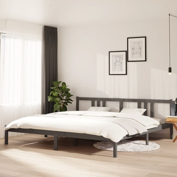 Cadru de pat, gri, 200x200 cm, lemn masiv de pin - WALTI WALTI