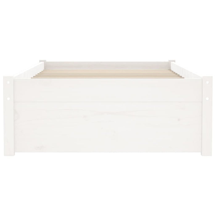 Cadru de pat mic single, alb, 75x190 cm, lemn masiv - WALTI WALTI