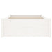 Cadru de pat mic single, alb, 75x190 cm, lemn masiv - WALTI WALTI