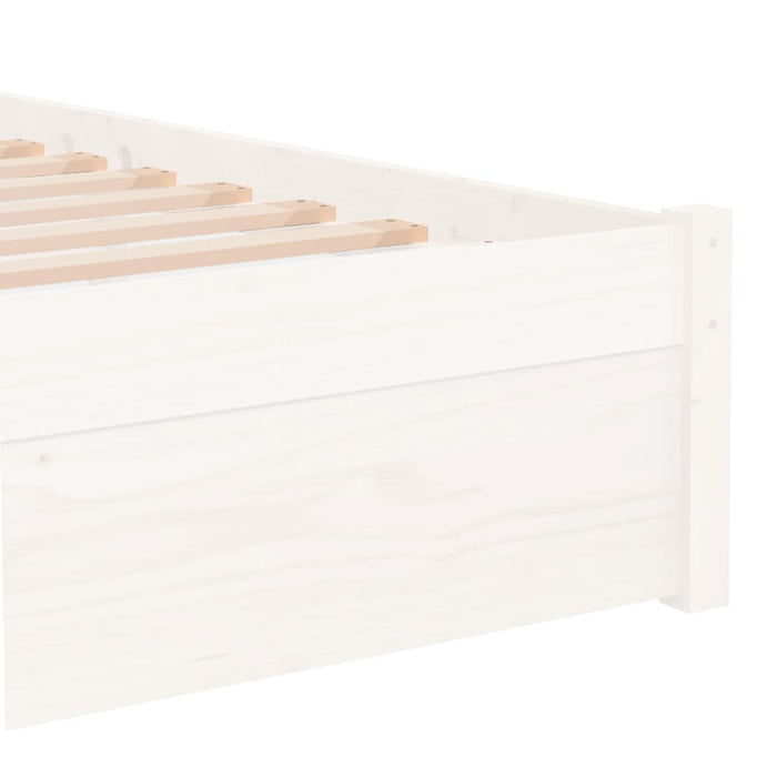 Cadru de pat mic single, alb, 75x190 cm, lemn masiv - WALTI WALTI