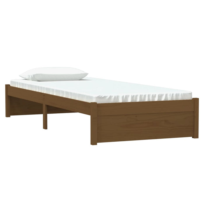 Cadru de pat mic single, maro miere, 75x190 cm, lemn masiv - WALTI WALTI