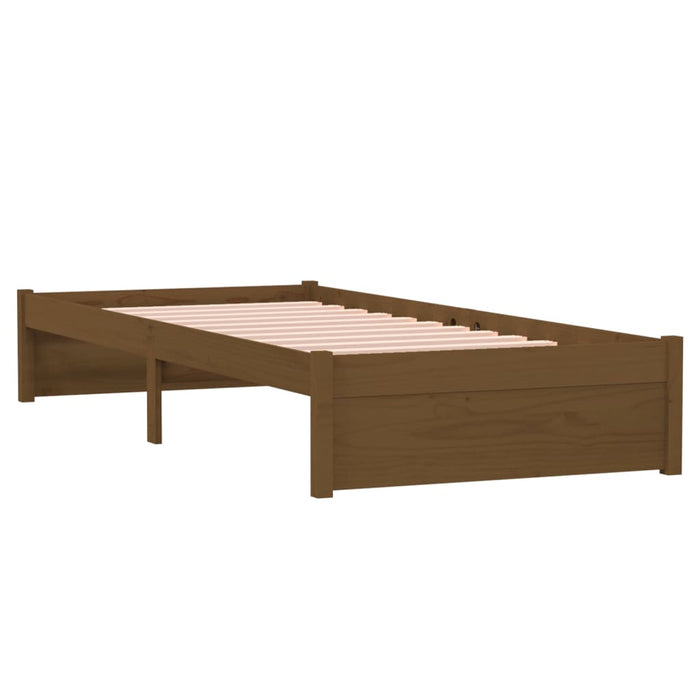 Cadru de pat mic single, maro miere, 75x190 cm, lemn masiv - WALTI WALTI