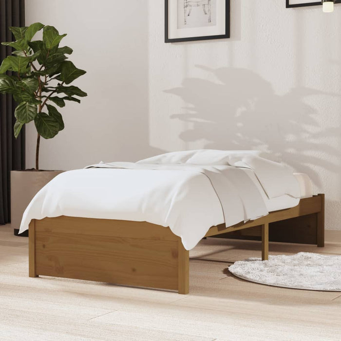 Cadru de pat mic single, maro miere, 75x190 cm, lemn masiv - WALTI WALTI
