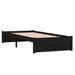 Cadru de pat mic single, negru, 75x190 cm, lemn masiv - WALTI WALTI