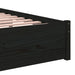 Cadru de pat mic single, negru, 75x190 cm, lemn masiv - WALTI WALTI