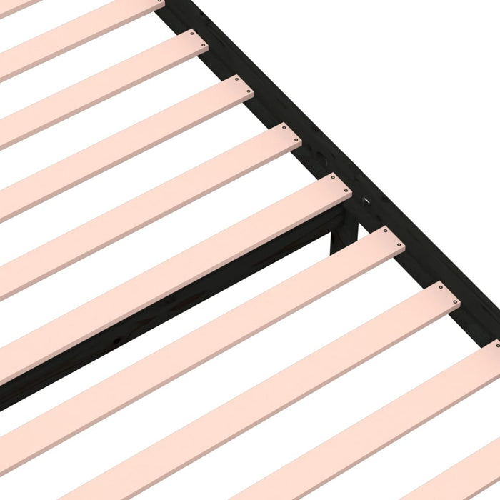 Cadru de pat mic single, negru, 75x190 cm, lemn masiv - WALTI WALTI