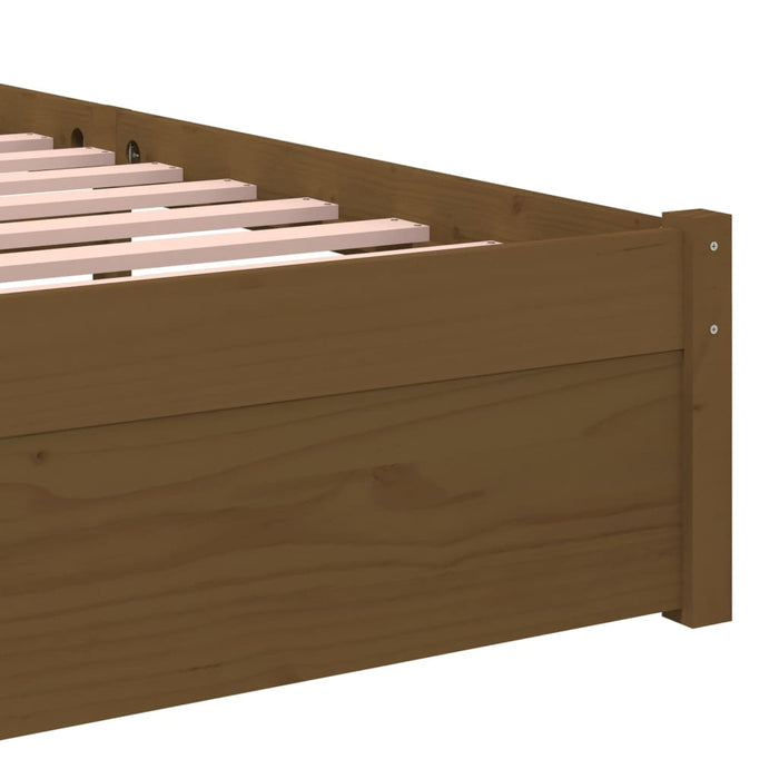 Cadru de pat single, maro miere, 90x190 cm, lemn masiv - WALTI WALTI