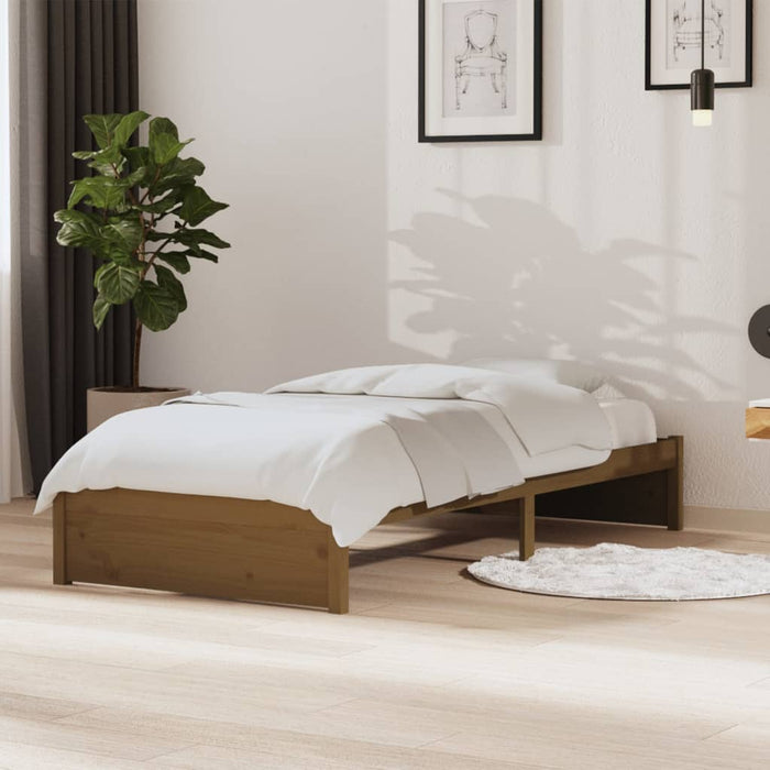 Cadru de pat single, maro miere, 90x190 cm, lemn masiv - WALTI WALTI